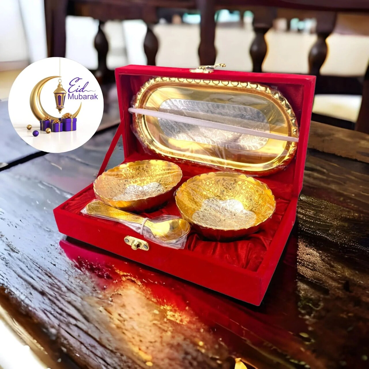 Gold Silver Plated Bowl Eid Gift Box, Eid Mubarak Gift, Ramadan Eid Gift, Islamic Gifts, Muslim Gift, Eid Favors, Eid Gift Hamper